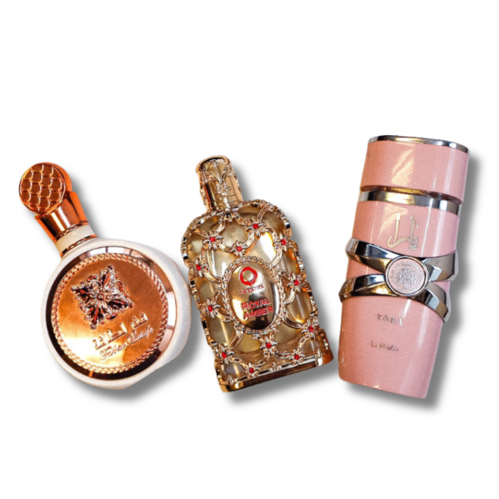 🔥 PACK DE 3 PERFUMES ÁRABES – LATTAFA YARA + FAKHAR + ROYAL AMBER (100ML CADA) – COMPRA 1 Y LLÉVATE 3 ORIGINAL 🔥