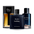 PACK 3 PARFUMES: SAUVAGE DIOR, BLEU DE CHANEL, DIOR HOMME INTENSE 100ML